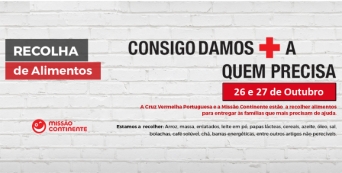 Cruz Vermelha volta a promover recolha de alimentos, dias 26 e 27 de Outubro, nas lojas Continente